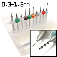 10pcs Forets Mèches 0,3 - 1.2mm Maquettisme Modélisme 1/24 1/35 1/18 HO 