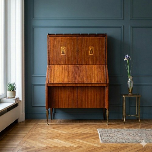 Meuble abattant vintage bois - abattant,