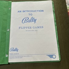 Copy Introduction To Bally Flipper Games 1981 Pinball Arcade  Game Manual