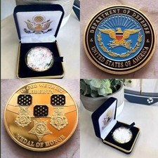 MEDAL OF HONOR AWARD THE HIGHEST FOR MILITARY With Presidential Case Coin
