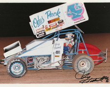 Autographed Greg Hodnett  Sprint Car  Racing Photograph