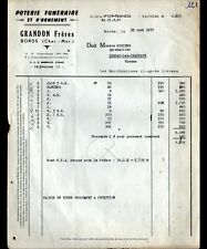 BORDS / SAINT-JEAN-D'ANGELY (17) FUNERAL POTTERY ""GRANDON Freres"" in 1957