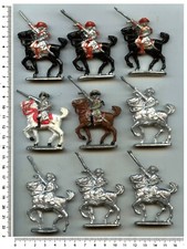 Solid Lead Molded: PRUSSIAN DRAGON Horseback 7 Years War - 9 pcs	