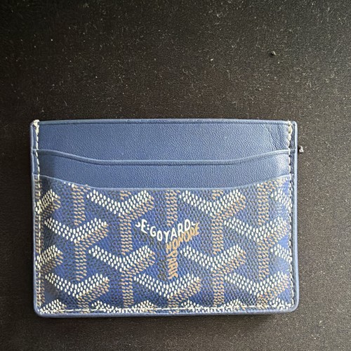 Goyard porte cartes cuir bleu - cuir,