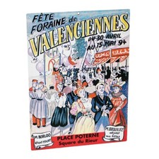 Fairground art vintage sheet metal advertising plaque Fête Foraine de Valenciennes 1994