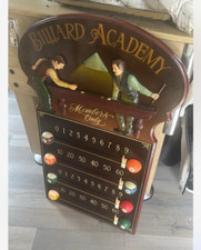 BILLIARD POINT COUNTER ACADEMY MEMBERS ONLY WOOD VARNISHED COUNTRY CORNER RELIEF