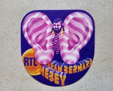 Vintage 1969 Jean-Bernard HEBEY RADIO RTL Vintage Sticker Remaining Post ORTF
