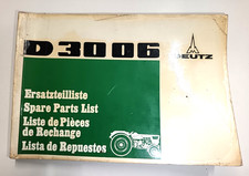 TRACTEUR MANUEL CATALOGUE PIECES DETACHEES DEUTZ D3006 SCHEMAS 1971