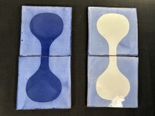 4x Gio Ponti Blu Ponti Tiles Tipo 20 Francesco De Maio 6” Italian Ceramic Vtg