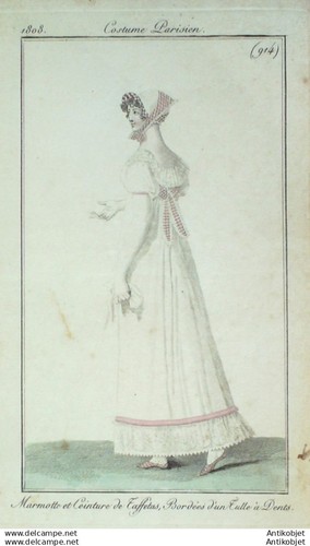 Gravure mode costume parisien - mode,