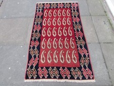 Vintage Traditionnel Main Fabriqué Gabbe Oriental Laine Rouge Tapis 150x89cm