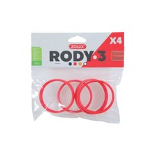 4 anneaux connecteur pour tube Rody couleur rouge taille ø 6 cm pour rongeur
