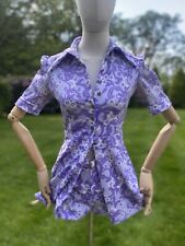 Vintage 1970s Austin Powers Boogie Groovy 2 Piece Mini Suit Set Top & Shirts XS