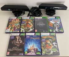 Xbox 360 Lot De 2 Kinect Non Testés + 7 Jeux Dont Neufs