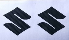 2 x Suzuki "S" Emblem • Logo • Decal • Sticker • Carbon • 40x40mm Tank • sl