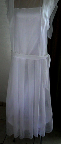 Robe longue blanche - robe, en