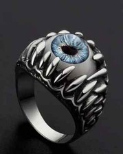 Bague spéciale œil franc-maçon Illuminati de haut rang ancienne vintage métap...
