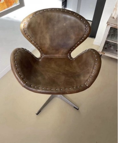 Fauteuil pivotant cuir métal - fauteuil,