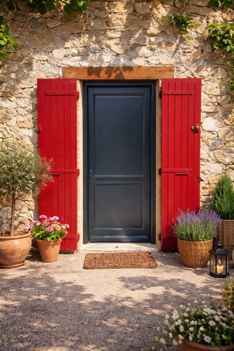 Porte entrée bois - d'entrée,