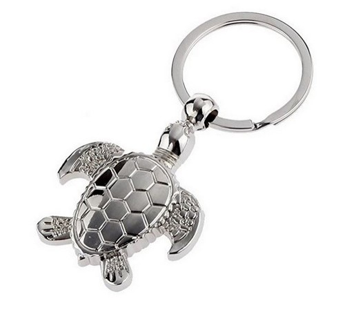 Silver steel cute turtle - silver,
