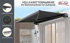 Store banne complet 5x3m pare-soleil anthracite moteur UV50 store de balcon t...