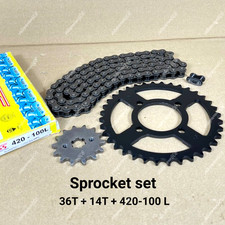 Jeu de pignons Honda C100 C50 C70 36T arrière 14T avant 420 chaîne 100 maillons