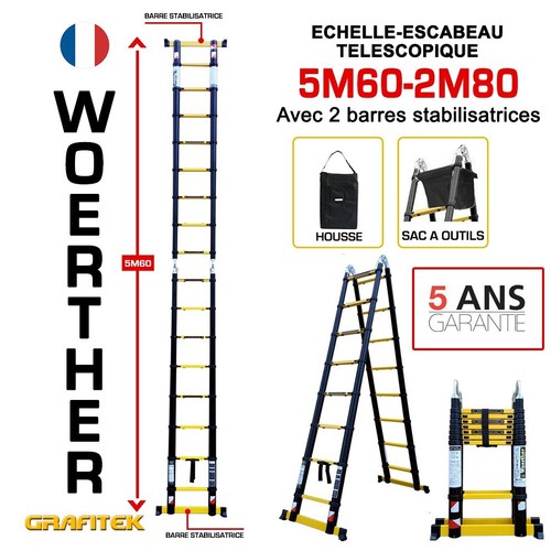 Echelle escabeau télescopique - echelle-escabeau,