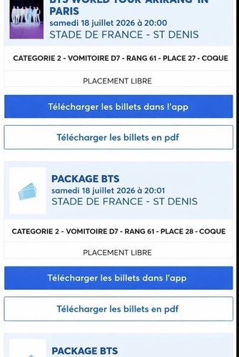 Places bts catégorie - places, 2
