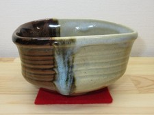 Bol à thé HOJUNTEI Zeze Ware Kutsugata double ton par Youen Kiln Iwasaki Tomo...