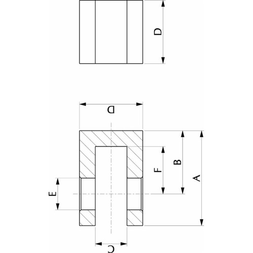 Chape souder 60x40x40 axe - à,