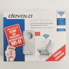 Lot 2 Prises Adaptateurs CPL Devolo Dlan 500 Duo + Dlan 500 Wifi Mbps
