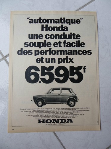 Publicité honda 600 - publicité, n-600