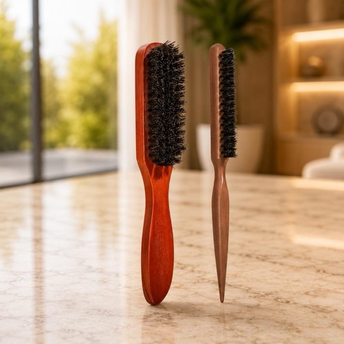 Brosse cheveux bois poils - brosse,