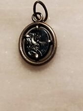 Superbe Pendentif Intaille XIXème Argent Et Hématite 