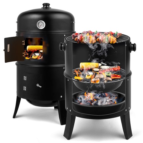 Charcoal smoker bbq grill 3in1 - smoker,