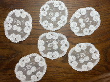 ANTIQUE LACE - 6 inlay lace - Bruges lace on tulle background