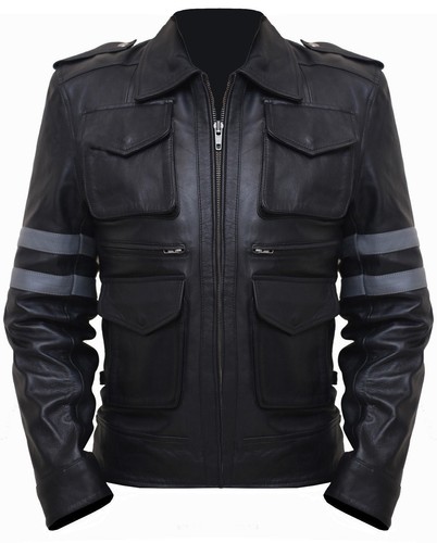 Veste motard cuir - de,