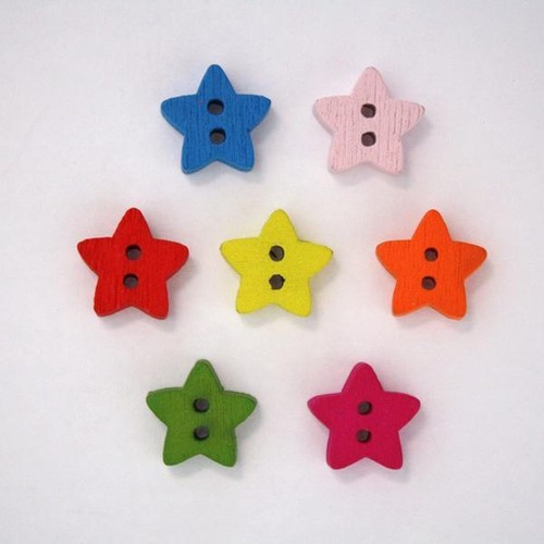 Boutons bois fantaisie - boutons, en