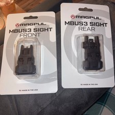NEW FOR MBUS3 SET Flip Up Sights Front & Rear Black Polymer 20mm