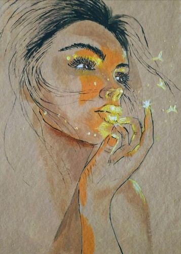 Portrait une jeune fille aux - jeune,