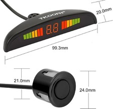 Kit Radar Recul Voiture Universel 4 Capteurs 22mm Système Alerte 12V Auto Noir