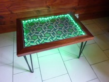 Table basse résine acajou &