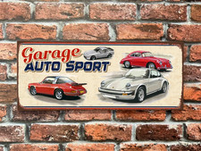 Enseigne garage vintage, plaque tôle, déco garage, décoration auto sport, rétro