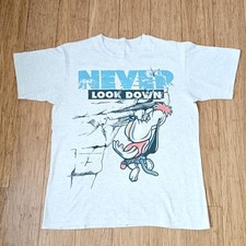 Vintage 1996 Droopy Dog never Look Down T-shirt Size Large Turner Entertainment 