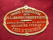 PLAQUE DE CONCOURS AGRICOLE