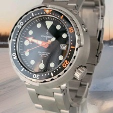 POSEIDON Heavy Black 'Tuna' Divers Watch 30ATM (SEIKO TMI) NH35 Automatic Movt