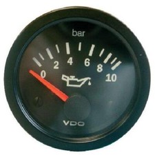 Manometre pression huile - 0-10b - fond noir - Diametre 52mm