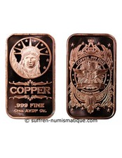 Etats Unis d'Amérique Lingot Liberty Head - 1 Once Cuivre