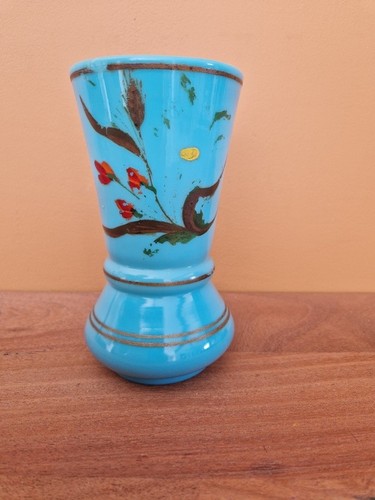 Vase opaline bleue - opaline,