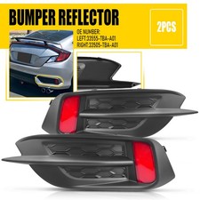 Driver+Passenger Rear Bumper Reflector Light For 2016-21 Honda Civic Sedan/Coupe